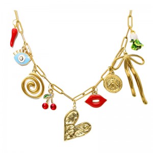 Hongde 18-каратная золотая цепочка, ожерелье, ручная работа, сделай сам, Солнце, Луна, звезда, подвеска, ожерелье с подвеской, западный океан, приморский пляж, золотое ожерелье с подвеской для женщин